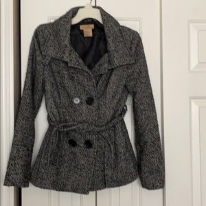 Black and White Tweed Paris Blues Pea Coat size M